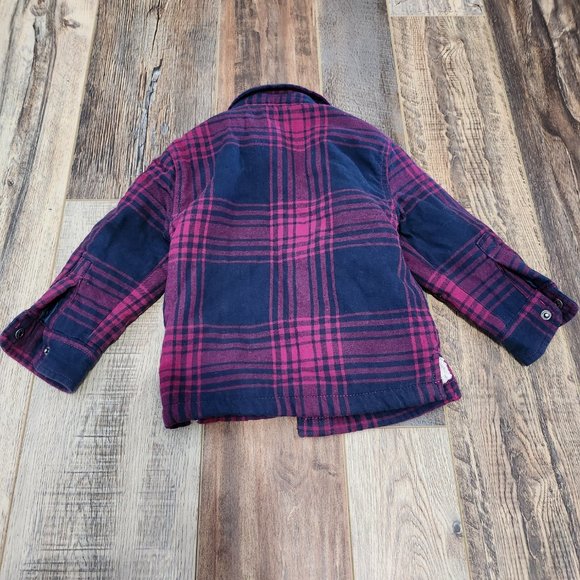 Girls Outdoor Kids Bass Pro shops Plaid snap button up coat 2T - Picture 2 of 6